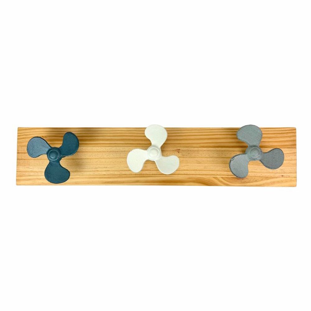 Boat Propeller Wall Hook Rack 24in Wood Board Nautical Beach House Decor